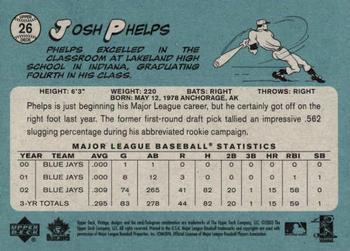 2003 Upper Deck Vintage #26 Josh Phelps Back