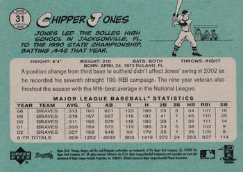 2003 Upper Deck Vintage #31 Chipper Jones Back