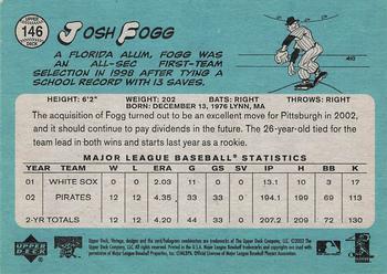 2003 Upper Deck Vintage #146 Josh Fogg Back