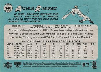 2003 Upper Deck Vintage #148 Aramis Ramirez Back