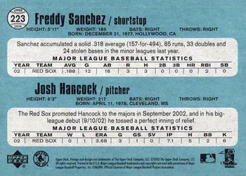 2003 Upper Deck Vintage #223 Freddy Sanchez / Josh Hancock Back