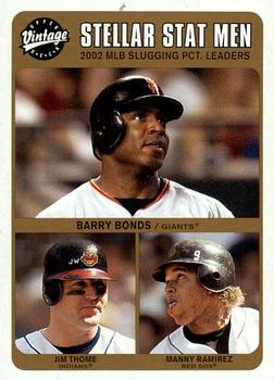 2003 Upper Deck Vintage #246 Barry Bonds / Jim Thome / Manny Ramirez Front