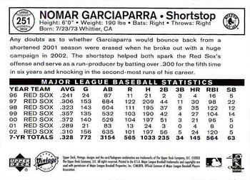 2003 Upper Deck Vintage #251 Nomar Garciaparra Back
