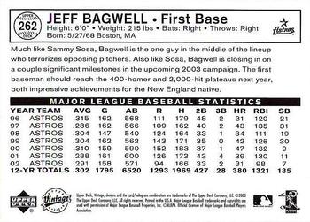 2003 Upper Deck Vintage #262 Jeff Bagwell Back