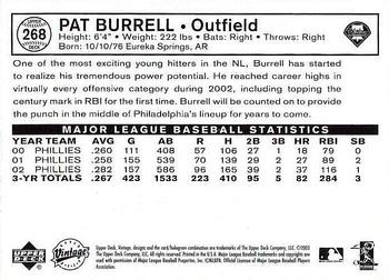 2003 Upper Deck Vintage #268 Pat Burrell Back
