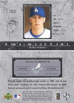 2003 Upper Deck Classic Portraits #162 Rick Roberts Back