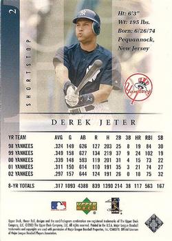 2003 Upper Deck Honor Roll #2 Derek Jeter Back