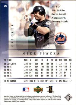 2003 Upper Deck Honor Roll #8 Mike Piazza Back