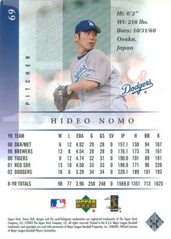 2003 Upper Deck Honor Roll #69 Hideo Nomo Back