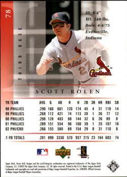 2003 Upper Deck Honor Roll #78 Scott Rolen Back