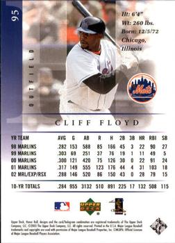 2003 Upper Deck Honor Roll #95 Cliff Floyd Back