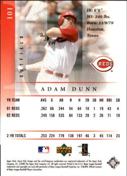 2003 Upper Deck Honor Roll #101 Adam Dunn Back