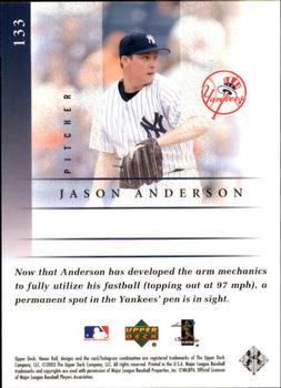 2003 Upper Deck Honor Roll #133 Jason Anderson Back