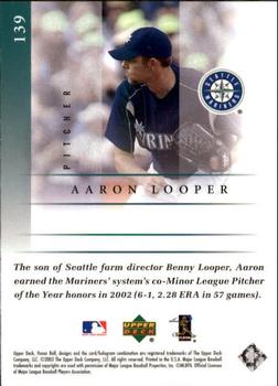 2003 Upper Deck Honor Roll #139 Aaron Looper Back