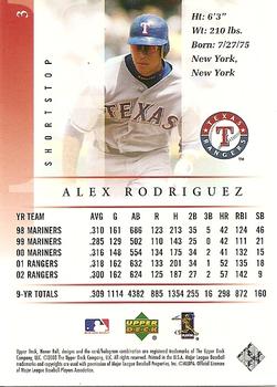 2003 Upper Deck Honor Roll #3 Alex Rodriguez Back