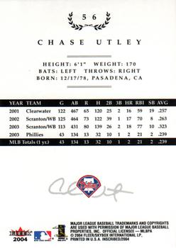 2004 Fleer InScribed #56 Chase Utley Back
