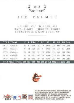 2004 Fleer InScribed #83 Jim Palmer Back