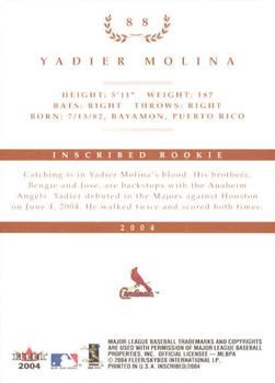 2004 Fleer InScribed #88 Yadier Molina Back