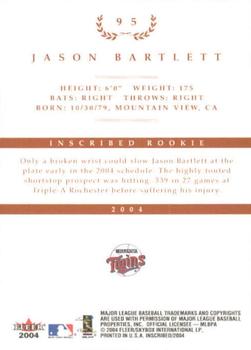 2004 Fleer InScribed #95 Jason Bartlett Back