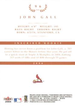 2004 Fleer InScribed #96 John Gall Back
