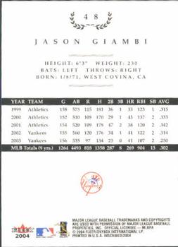 2004 Fleer InScribed #48 Jason Giambi Back