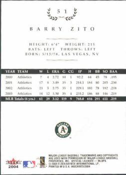 2004 Fleer InScribed #51 Barry Zito Back