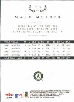 2004 Fleer InScribed #53 Mark Mulder Back