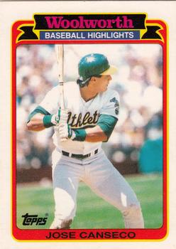 1989 Topps Woolworth Baseball Highlights #1 Jose Canseco Front