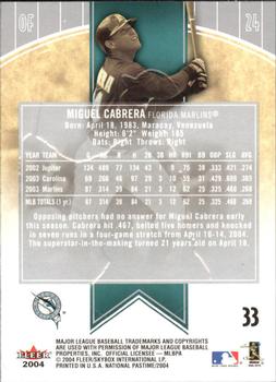 2004 Fleer National Pastime #33 Miguel Cabrera Back
