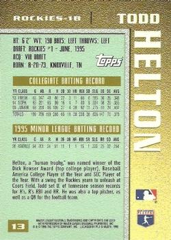 1996 Topps - Power Boosters #13 Todd Helton Back