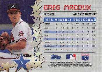 1996 Topps - Power Boosters #3 Greg Maddux Back