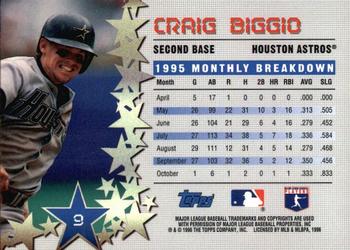 1996 Topps - Power Boosters #9 Craig Biggio Back