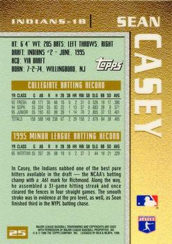 1996 Topps - Power Boosters #25 Sean Casey Back