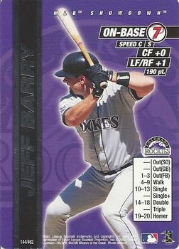 2000 MLB Showdown Unlimited #144 Jeff Barry Front