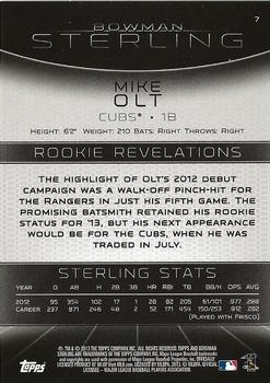 2013 Bowman Sterling #7 Mike Olt Back