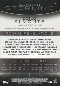 2013 Bowman Sterling #47 Zoilo Almonte Back