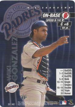 2001 MLB Showdown 1st Edition #357 Wiki Gonzalez Front