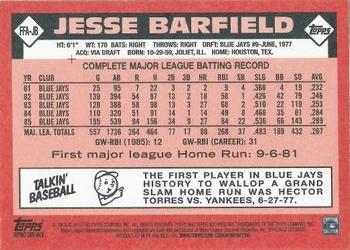 2013 Topps Archives - Fan Favorites Autographs #FFA-JB Jesse Barfield Back
