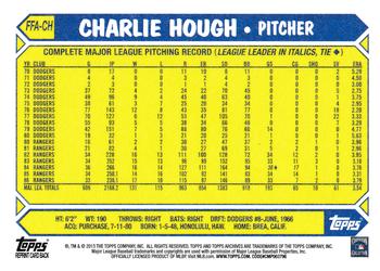 2013 Topps Archives - Fan Favorites Autographs #FFA-CH Charlie Hough Back