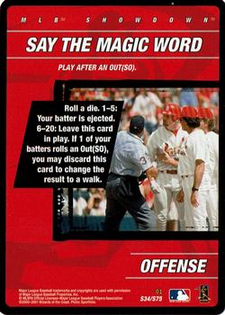 2001 MLB Showdown Unlimited - Strategy #S34 Magic Word Front