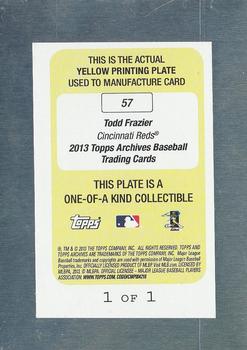 2013 Topps Archives - Printing Plates Yellow #57 Todd Frazier Back