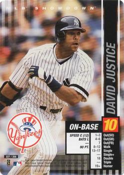 2002 MLB Showdown #227 David Justice Front