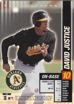 2002 MLB Showdown Trading Deadline #028 David Justice Front