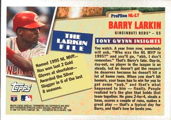 1996 Topps - Profiles by Tony Gwynn NL #NL-17 Barry Larkin Back