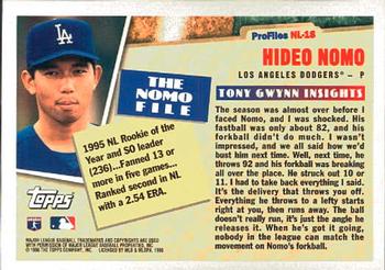 1996 Topps - Profiles by Tony Gwynn NL #NL-18 Hideo Nomo Back
