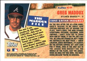 1996 Topps - Profiles by Tony Gwynn NL #NL-04 Greg Maddux Back