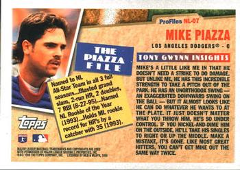 1996 Topps - Profiles by Tony Gwynn NL #NL-07 Mike Piazza Back