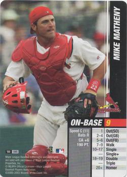 2003 MLB Showdown Pennant Run #045 Mike Matheny Front