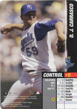 2003 MLB Showdown Pennant Run #047 D.J. Carrasco Front