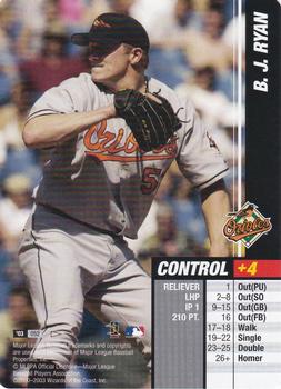 2003 MLB Showdown Pennant Run #052 B.J. Ryan Front
